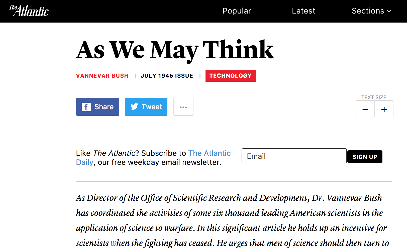 Vannevar Bush: As we may think